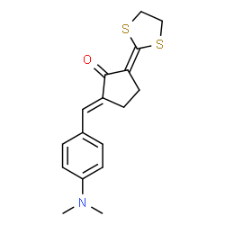 ChemSpider 2D Image | (2E)-2-[4-(Dimethylamino)benzylidene]-5-(1,3-dithiolan-2-ylidene)cyclopentanone | C17H19NOS2