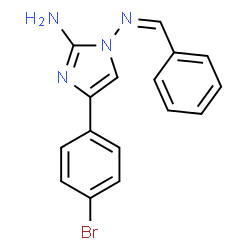 ChemSpider 2D Image | 1-[(Z)-Benzylideneamino]-4-(4-bromophenyl)-1H-imidazol-2-amine | C16H13BrN4