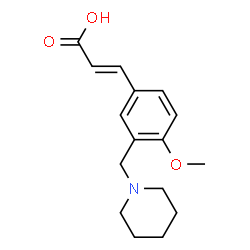 ChemSpider 2D Image | (2E)-3-[4-Methoxy-3-(1-piperidinylmethyl)phenyl]acrylic acid | C16H21NO3