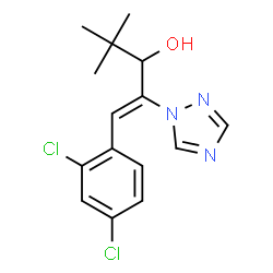 ChemSpider 2D Image | alpha-tert-Butyl-beta-(2,4-dichlorophenylmethylene)-1H-1,2,4-triazole-1-ethanol | C15H17Cl2N3O