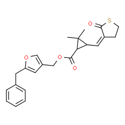 ChemSpider 2D Image | (5-Benzyl-3-furyl)methyl 2,2-dimethyl-3-[(Z)-(2-oxodihydro-3(2H)-thiophenylidene)methyl]cyclopropanecarboxylate | C23H24O4S