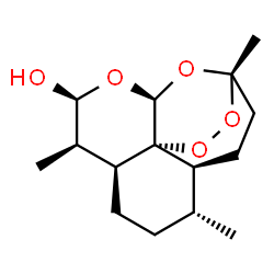ChemSpider 2D Image | (1S,4S,5R,8S,9R,10S,12S,13R)-1,5,9-Trimethyl-11,14,15,16-tetraoxatetracyclo[10.3.1.0~4,13~.0~8,13~]hexadecan-10-ol | C15H24O5