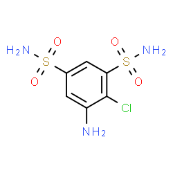 ChemSpider 2D Image | 5-Amino-4-chloro-1,3-benzenedisulfonamide | C6H8ClN3O4S2