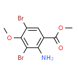 ChemSpider 2D Image | Methyl 2-amino-3,5-dibromo-4-methoxybenzoate | C9H9Br2NO3