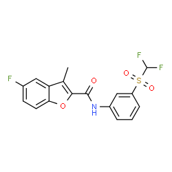 ChemSpider 2D Image | N-{3-[(Difluoromethyl)sulfonyl]phenyl}-5-fluoro-3-methyl-1-benzofuran-2-carboxamide | C17H12F3NO4S