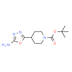ChemSpider 2D Image | tert-butyl 4-(5-amino-1,3,4-oxadiazol-2-yl)piperidine-1-carboxylate | C12H20N4O3