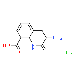 ChemSpider 2D Image | 3-Amino-2-oxo-1,2,3,4-tetrahydro-8-quinolinecarboxylic acid hydrochloride (1:1) | C10H11ClN2O3