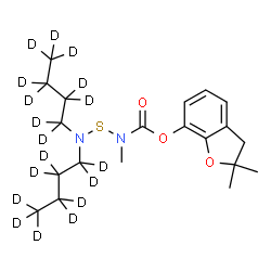 ChemSpider 2D Image | 2,2-Dimethyl-2,3-dihydro-1-benzofuran-7-yl ({bis[(~2~H_9_)butyl]amino}sulfanyl)methylcarbamate | C20H14D18N2O3S