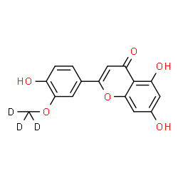 ChemSpider 2D Image | 5,7-Dihydroxy-2-{4-hydroxy-3-[(~2~H_3_)methyloxy]phenyl}-4H-chromen-4-one | C16H9D3O6