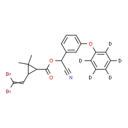ChemSpider 2D Image | Cyano{3-[(~2~H_5_)phenyloxy]phenyl}methyl 3-(2,2-dibromovinyl)-2,2-dimethylcyclopropanecarboxylate | C22H14D5Br2NO3