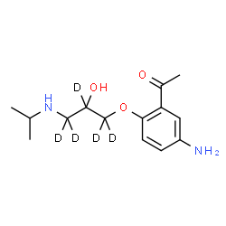 ChemSpider 2D Image | 1-(5-Amino-2-{[2-hydroxy-3-(isopropylamino)(~2~H_5_)propyl]oxy}phenyl)ethanone | C14H17D5N2O3