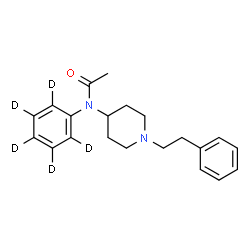 ChemSpider 2D Image | N-(~2~H_5_)Phenyl-N-[1-(2-phenylethyl)-4-piperidinyl]acetamide | C21H21D5N2O