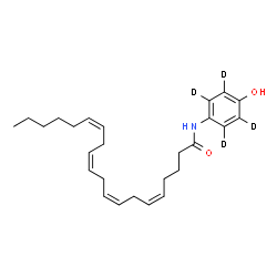 ChemSpider 2D Image | (5Z,8Z,11Z,14Z)-N-[4-Hydroxy(~2~H_4_)phenyl]-5,8,11,14-icosatetraenamide | C26H33D4NO2