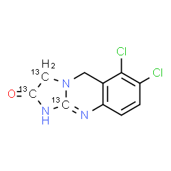 ChemSpider 2D Image | 6,7-Dichloro(2,3,10a-~13~C_3_)-1,5-dihydroimidazo[2,1-b]quinazolin-2(3H)-one | C713C3H7Cl2N3O