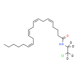 ChemSpider 2D Image | (5Z,8Z,11Z,14Z)-N-[2-Chloro(~2~H_4_)ethyl]-5,8,11,14-icosatetraenamide | C22H32D4ClNO