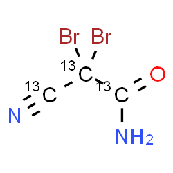 ChemSpider 2D Image | 2,2-Dibromo-2-(~13~C)cyano(~13~C_2_)acetamide | 13C3H2Br2N2O