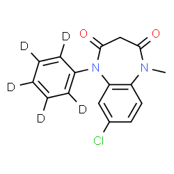 ChemSpider 2D Image | 7-Chloro-1-methyl-5-(~2~H_5_)phenyl-1H-1,5-benzodiazepine-2,4(3H,5H)-dione | C16H8D5ClN2O2