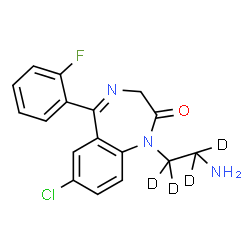 ChemSpider 2D Image | 1-[2-Amino(~2~H_4_)ethyl]-7-chloro-5-(2-fluorophenyl)-1,3-dihydro-2H-1,4-benzodiazepin-2-one | C17H11D4ClFN3O