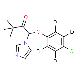 ChemSpider 2D Image | 1-{[4-Chloro(~2~H_4_)phenyl]oxy}-1-(1H-imidazol-1-yl)-3,3-dimethyl-2-butanone | C15H13D4ClN2O2