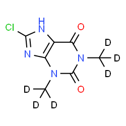 ChemSpider 2D Image | 8-Chloro-1,3-bis[(~2~H_3_)methyl]-3,7-dihydro-1H-purine-2,6-dione | C7HD6ClN4O2