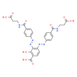 ChemSpider 2D Image | 3,4-Bis[(E)-{4-[(2-carboxyethyl)carbamoyl]phenyl}diazenyl]-2-hydroxybenzoic acid (non-preferred name) | C27H24N6O9
