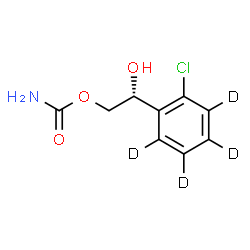 ChemSpider 2D Image | (2R)-2-[2-Chloro(~2~H_4_)phenyl]-2-hydroxyethyl carbamate | C9H6D4ClNO3