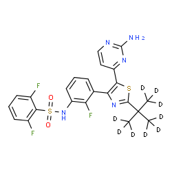 ChemSpider 2D Image | dabrafenib-d9 | C23H11D9F3N5O2S2