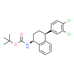 ChemSpider 2D Image | 2-Methyl-2-propanyl [(1S,4S)-4-(3,4-dichlorophenyl)-1,2,3,4-tetrahydro-1-naphthalenyl]carbamate | C21H23Cl2NO2
