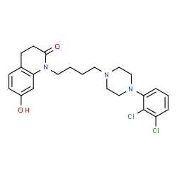 ChemSpider 2D Image | 1-{4-[4-(2,3-Dichlorophenyl)-1-piperazinyl]butyl}-7-hydroxy-3,4-dihydro-2(1H)-quinolinone | C23H27Cl2N3O2