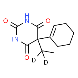 ChemSpider 2D Image | 5-(1-Cyclohexen-1-yl)-5-[(1,1-~2~H_2_)ethyl]-2,4,6(1H,3H,5H)-pyrimidinetrione | C12H14D2N2O3