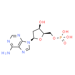 ChemSpider 2D Image | 9-(2-Deoxy-5-O-phosphono-beta-D-threo-pentofuranosyl)-9H-purin-6-amine | C10H14N5O6P