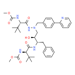 ChemSpider 2D Image | Methyl {(5S,10S,11S,14R)-11-benzyl-10-hydroxy-15,15-dimethyl-5-(2-methyl-2-propanyl)-3,6,13-trioxo-8-[4-(2-pyridinyl)benzyl]-2-oxa-4,7,8,12-tetraazahexadecan-14-yl}carbamate | C38H52N6O7