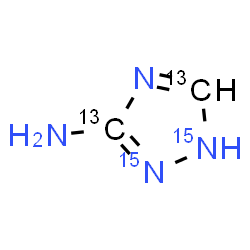 ChemSpider 2D Image | (~13~C_2_,1,2-~15~N_2_)-1H-1,2,4-Triazol-3-amine | 13C2H4N215N2