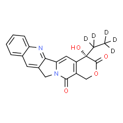 ChemSpider 2D Image | (4S)-4-(~2~H_5_)Ethyl-4-hydroxy-1H-pyrano[3',4':6,7]indolizino[1,2-b]quinoline-3,14(4H,12H)-dione | C20H11D5N2O4
