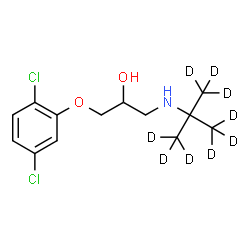 ChemSpider 2D Image | 1-(2,5-Dichlorophenoxy)-3-{[2-(~2~H_3_)methyl(~2~H_6_)-2-propanyl]amino}-2-propanol | C13H10D9Cl2NO2