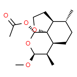 ChemSpider 2D Image | (3aS,4R,6aS,7R,8S,10R,10aR)-8-Methoxy-4,7-dimethyloctahydro-2H-furo[3,2-i]isochromen-10-yl acetate | C16H26O5
