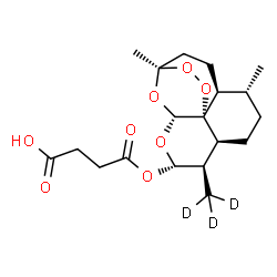 ChemSpider 2D Image | 4-{[(1R,4S,5R,8S,9R,10S,12R,13R)-1,5-Dimethyl-9-(~2~H_3_)methyl-11,14,15,16-tetraoxatetracyclo[10.3.1.0~4,13~.0~8,13~]hexadec-10-yl]oxy}-4-oxobutanoic acid | C19H25D3O8