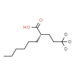 ChemSpider 2D Image | (2R)-2-[(3,3,3-~2~H_3_)Propyl]octanoic acid | C11H19D3O2