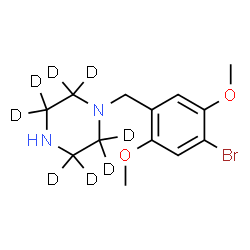 ChemSpider 2D Image | 1-(4-Bromo-2,5-dimethoxybenzyl)(2,2,3,3,5,5,6,6-~2~H_8_)piperazine | C13H11D8BrN2O2