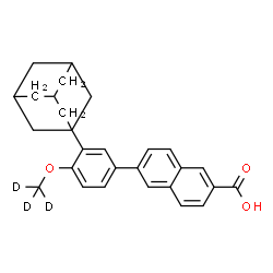 ChemSpider 2D Image | 6-{3-(Adamantan-1-yl)-4-[(~2~H_3_)methyloxy]phenyl}-2-naphthoic acid | C28H25D3O3