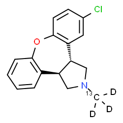ChemSpider 2D Image | (3aR,12bR)-5-Chloro-2-(~13~C,~2~H_3_)methyl-2,3,3a,12b-tetrahydro-1H-dibenzo[2,3:6,7]oxepino[4,5-c]pyrrole | C1613CH13D3ClNO