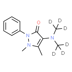 ChemSpider 2D Image | 4-{Bis[(~2~H_3_)methyl]amino}-1,5-dimethyl-2-phenyl-1,2-dihydro-3H-pyrazol-3-one | C13H11D6N3O
