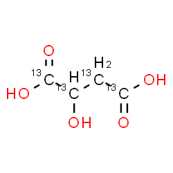 ChemSpider 2D Image | 2-Hydroxy(~13~C_4_)butanedioic acid | 13C4H6O5