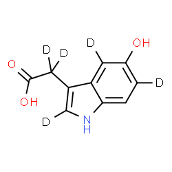 ChemSpider 2D Image | [5-Hydroxy(2,4,6-~2~H_3_)-1H-indol-3-yl](~2~H_2_)acetic acid | C10H4D5NO3