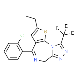 ChemSpider 2D Image | 4-(2-Chlorophenyl)-2-ethyl-9-(~2~H_3_)methyl-6H-thieno[3,2-f][1,2,4]triazolo[4,3-a][1,4]diazepine | C17H12D3ClN4S