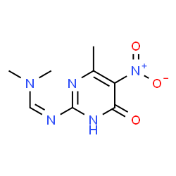 ChemSpider 2D Image | N,N-Dimethyl-N'-(4-methyl-5-nitro-6-oxo-1,6-dihydro-2-pyrimidinyl)imidoformamide | C8H11N5O3