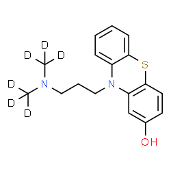 ChemSpider 2D Image | 10-(3-{Bis[(~2~H_3_)methyl]amino}propyl)-10H-phenothiazin-2-ol | C17H14D6N2OS