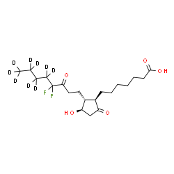 ChemSpider 2D Image | (11alpha)-16,16-Difluoro-11-hydroxy-9,15-dioxo(17,17,18,18,19,19,20,20,20-~2~H_9_)prostan-1-oic acid | C20H23D9F2O5