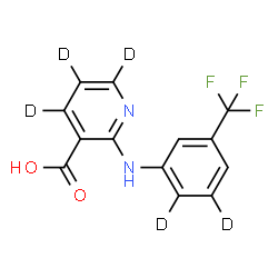 ChemSpider 2D Image | 2-{[3-(Trifluoromethyl)(5,6-~2~H_2_)phenyl]amino}-3-(~2~H_3_)pyridinecarboxylic acid | C13H4D5F3N2O2