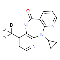 ChemSpider 2D Image | 11-Cyclopropyl-4-(~2~H_3_)methyl-5,11-dihydro-6H-dipyrido[3,2-b:2',3'-e][1,4]diazepin-6-one | C15H11D3N4O